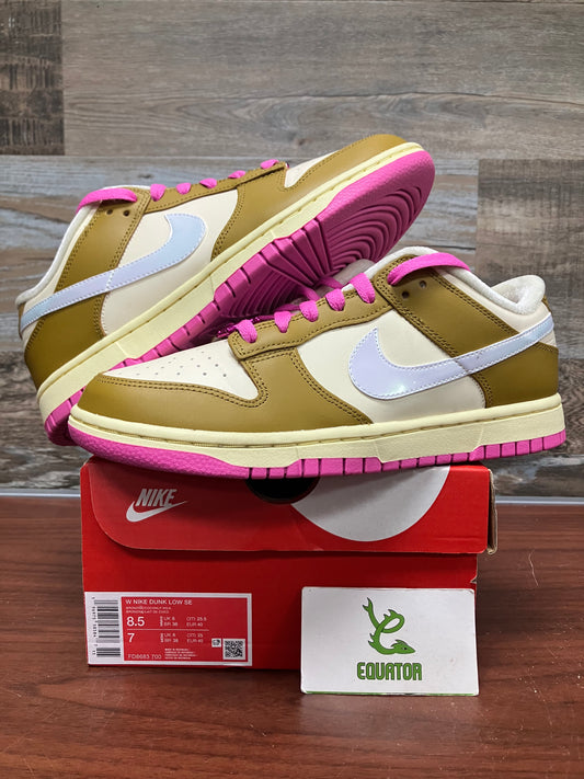 Nike Dunk Low SE Just Do It Bronzine Pink Size 8.5W/7M