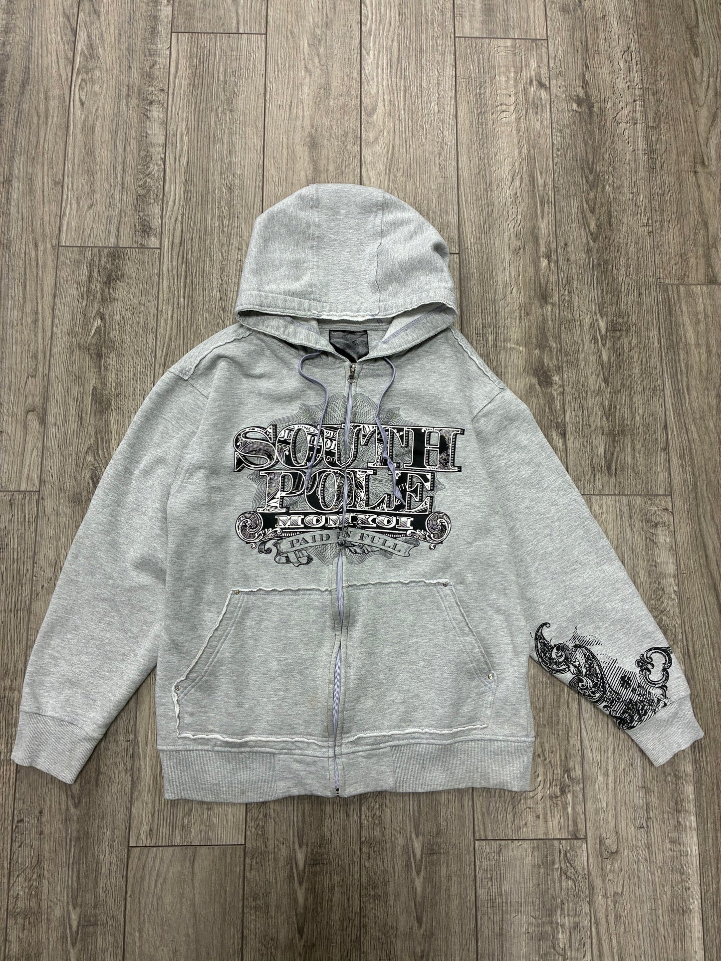 L- Vintage Southpole Paid In Full Hoodie