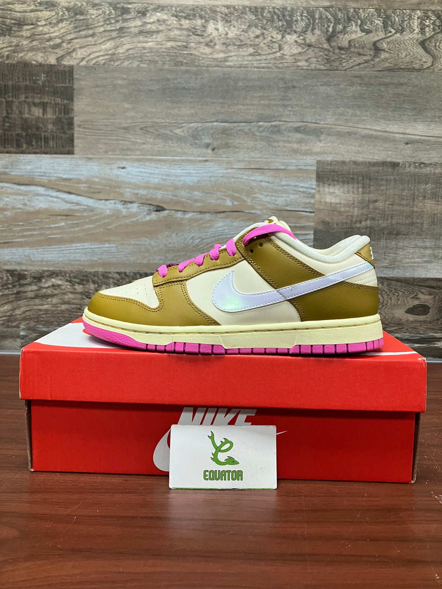 Nike Dunk Low SE Just Do It Bronzine Pink Size 8.5W/7M