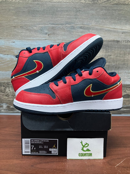 Jordan 1 Low Armory Navy Sport Red GS Size 7Y