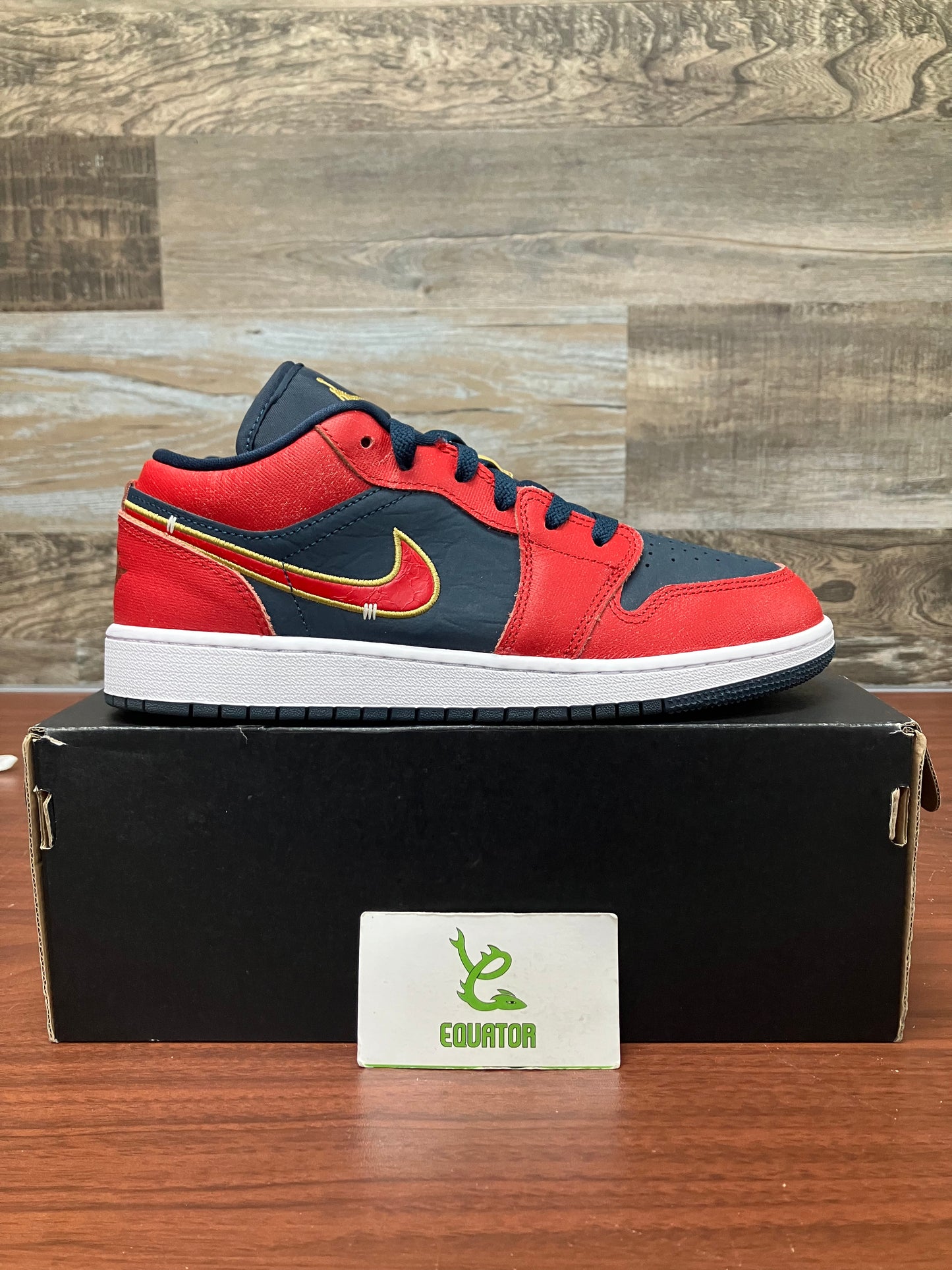 Jordan 1 Low Armory Navy Sport Red GS Size 7Y