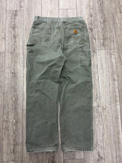 32- Vintage Carhartt Olive Green Carpenter Pants