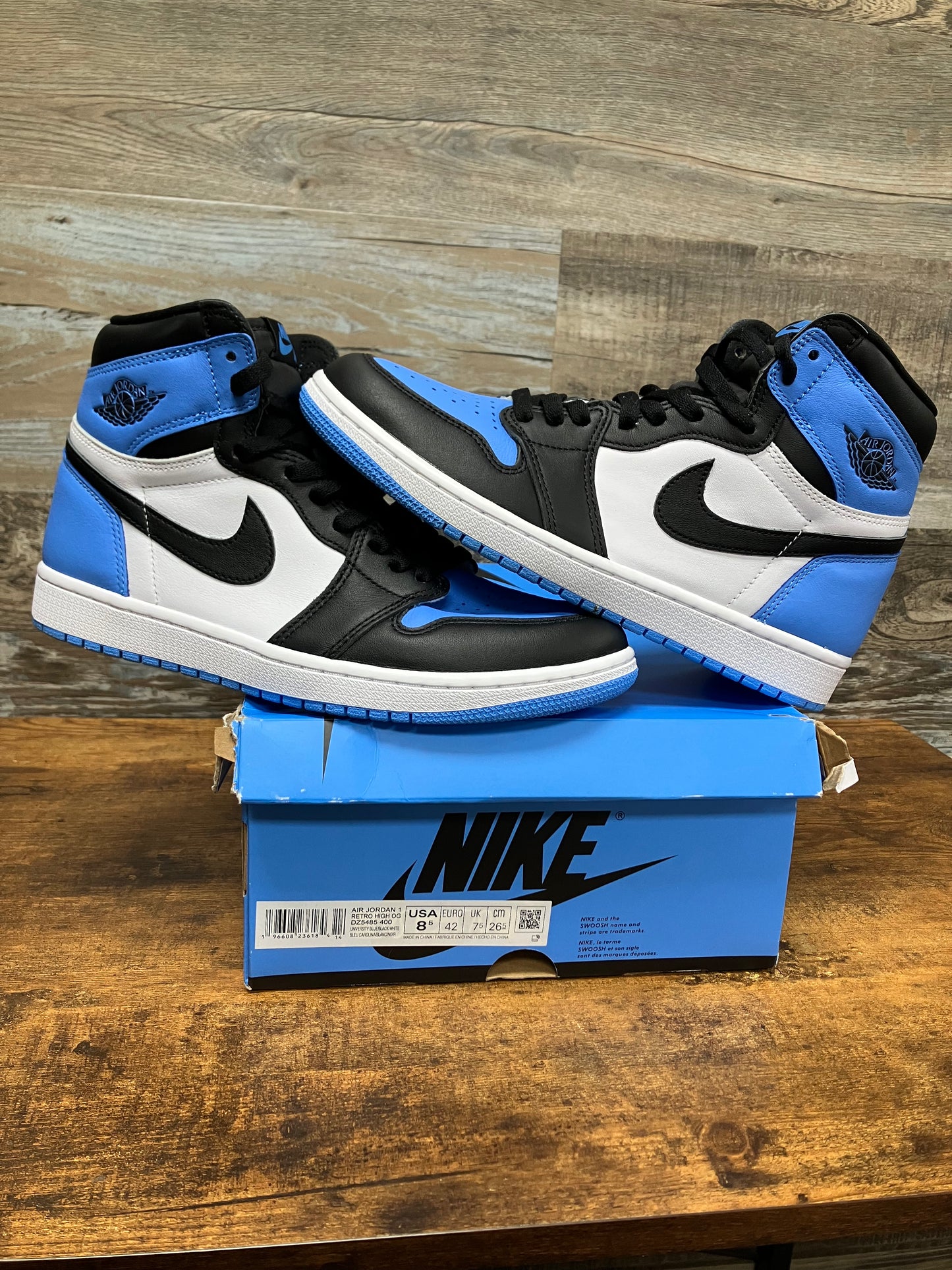 8.5-Air Jordan 1 High UNC Toe