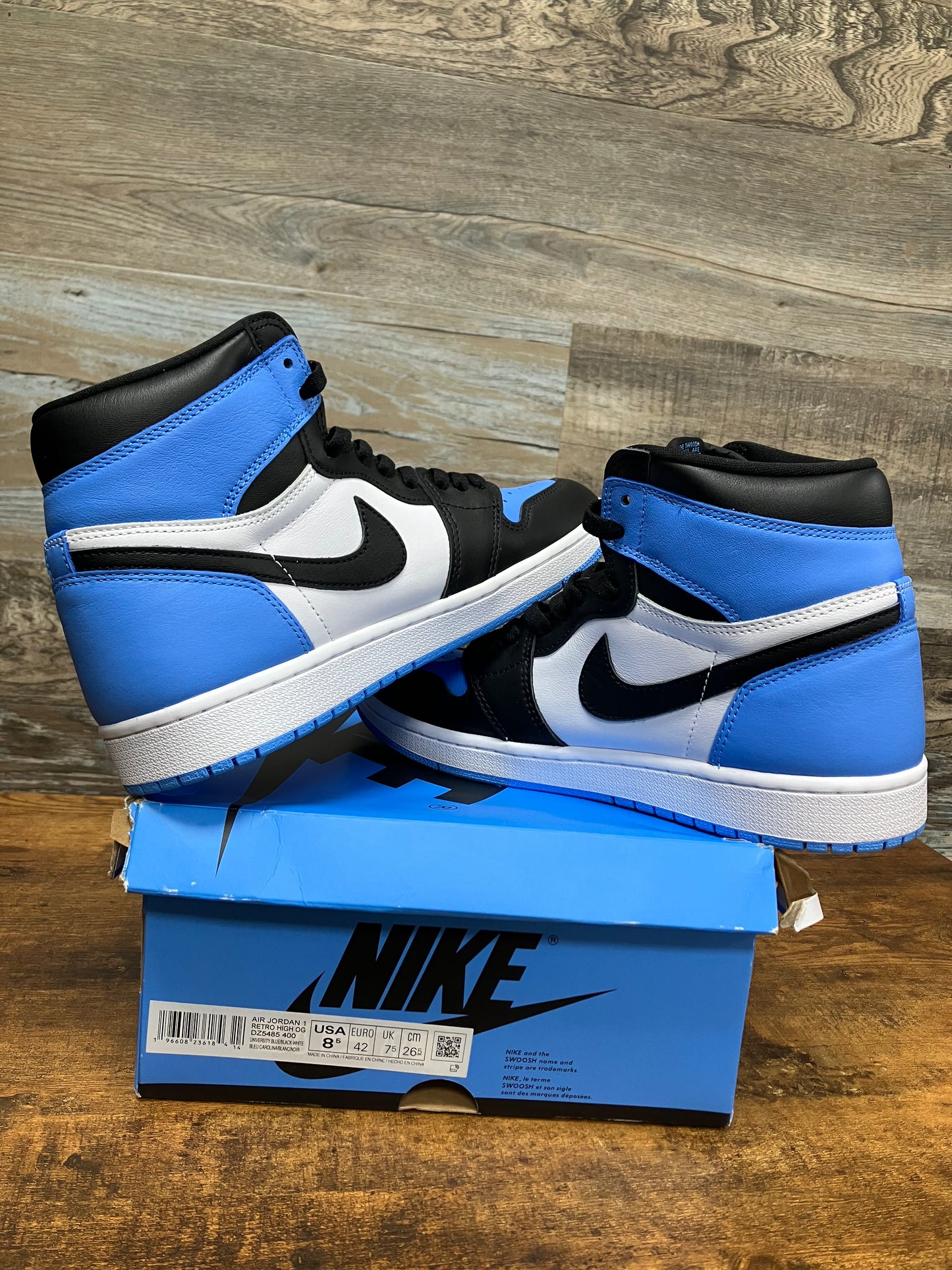 8.5-Air Jordan 1 High UNC Toe