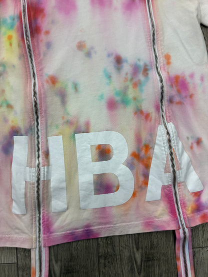 XS- Hood By Air Double Zip Tie-Dye Tee