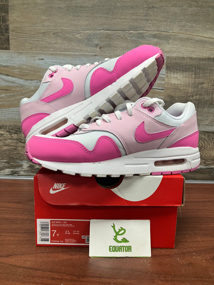 Nike Air Max 1 White Pink Foam GS Size 7Y