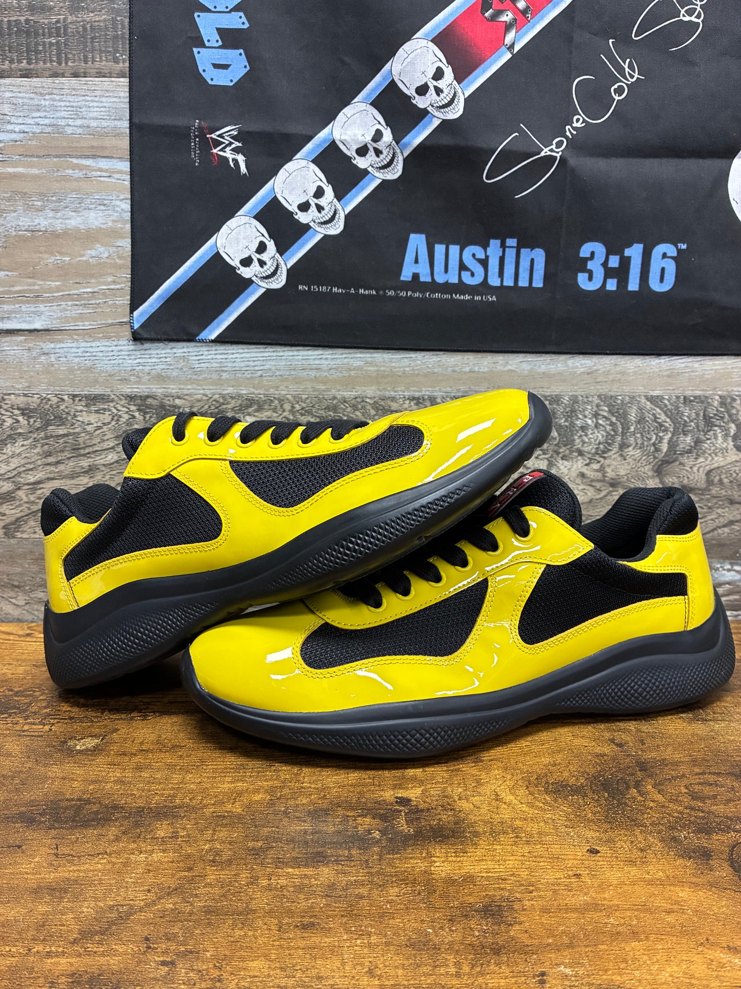 8.5- Prada America’s Cup Yellow Black Sneaker