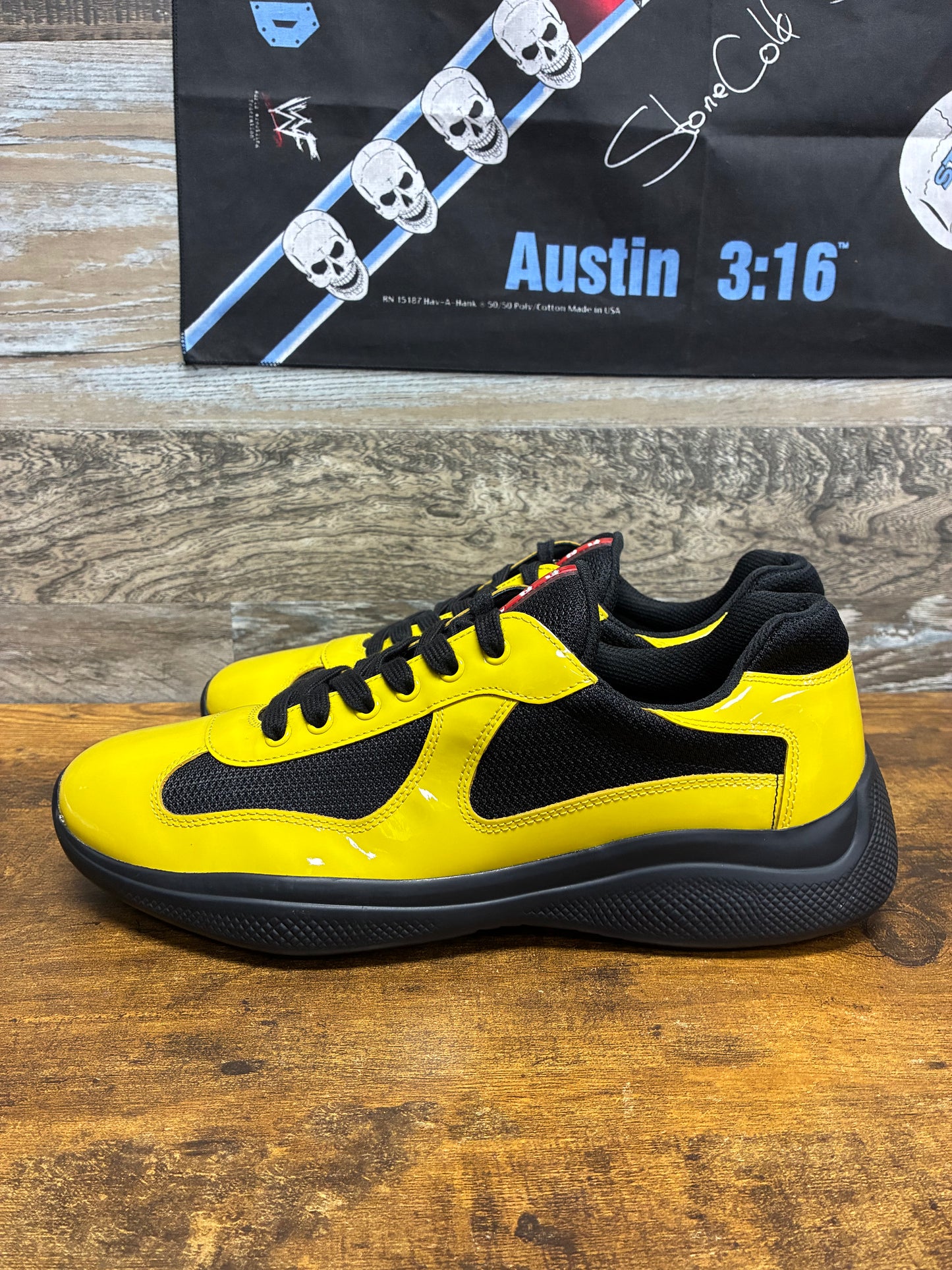 8.5- Prada America’s Cup Yellow Black Sneaker
