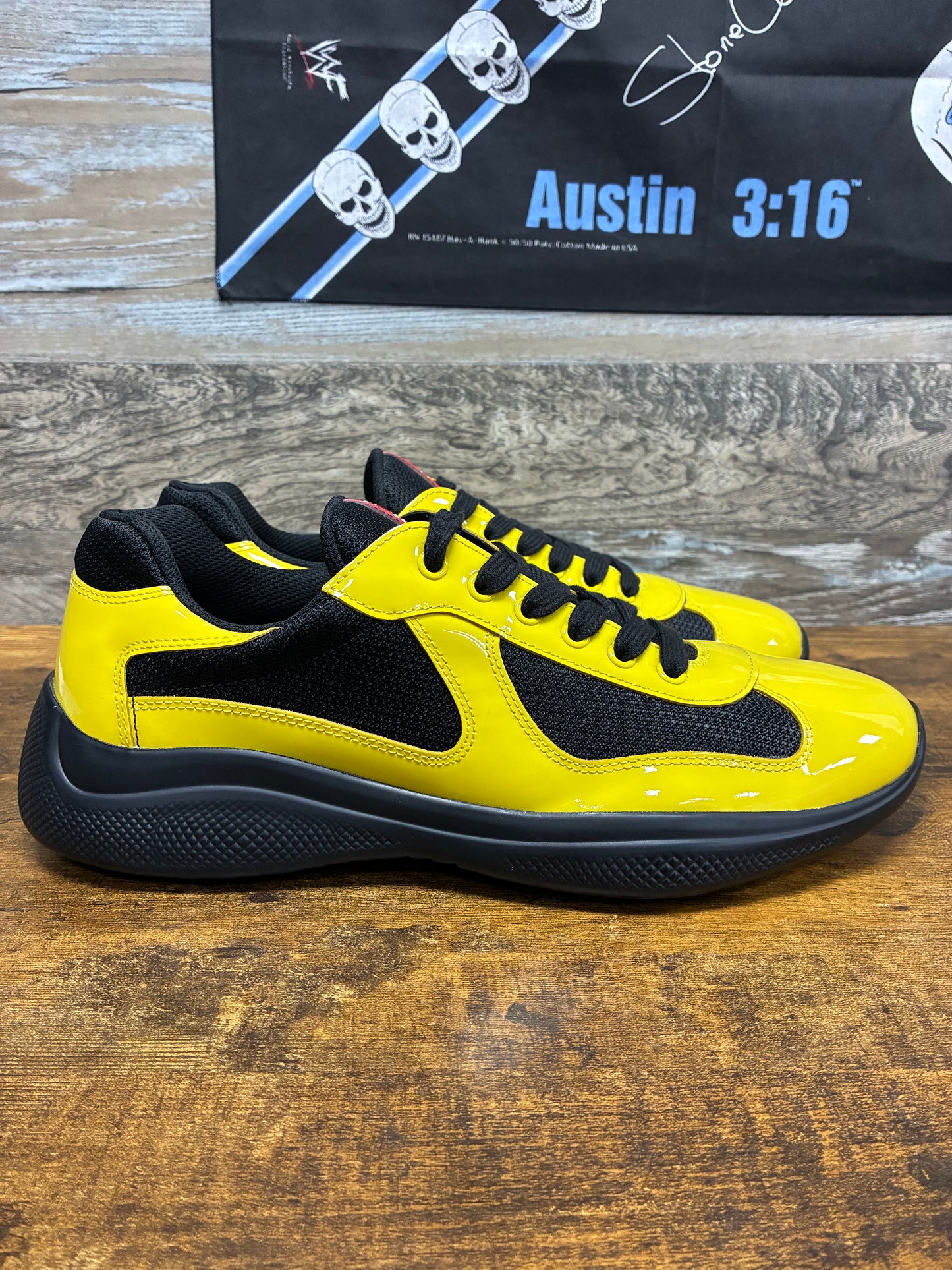 8.5- Prada America’s Cup Yellow Black Sneaker