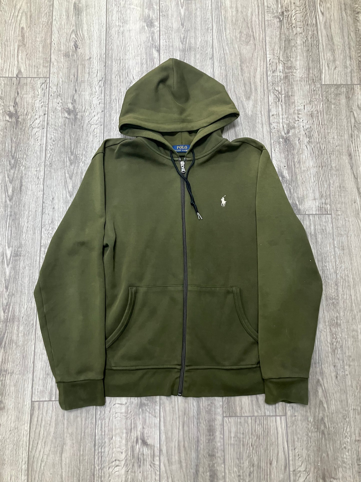 Polo Ralph Lauren Olive Green Zip-Up Hoodie Size L