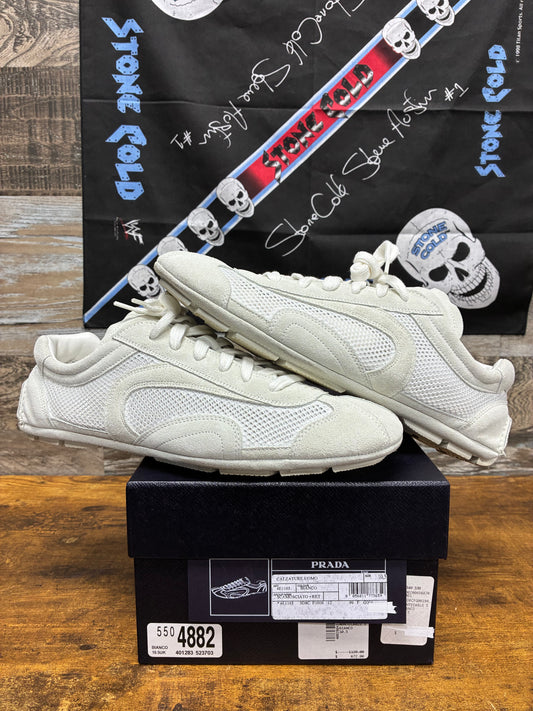 10.5 - Prada Montecarlo Re-Edition 2005 White Suede/Mesh Sneaker