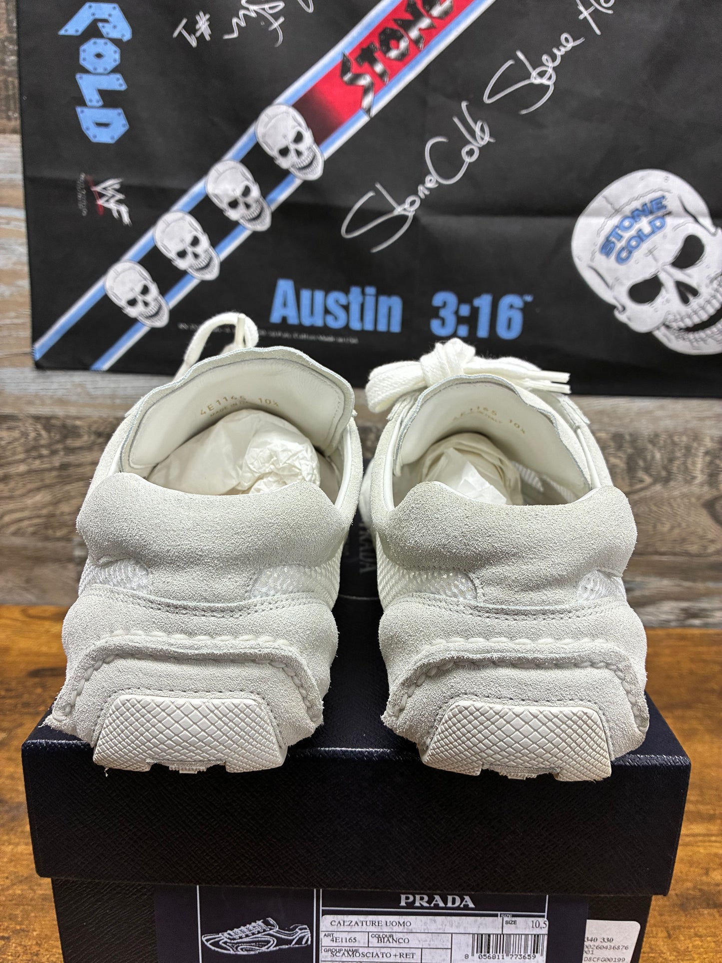 10.5 - Prada Montecarlo Re-Edition 2005 White Suede/Mesh Sneaker