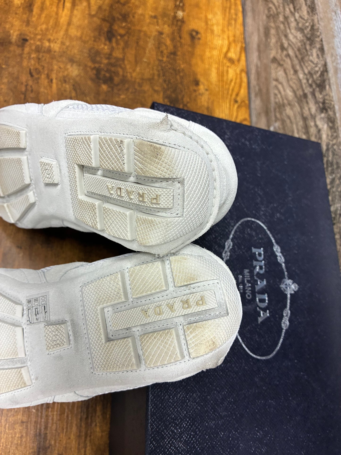10.5 - Prada Montecarlo Re-Edition 2005 White Suede/Mesh Sneaker
