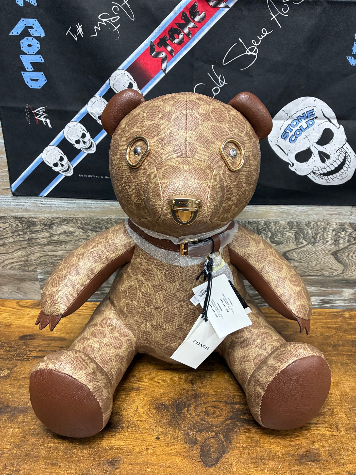 Large Coach Signature Canvas Brown Collectible Bear