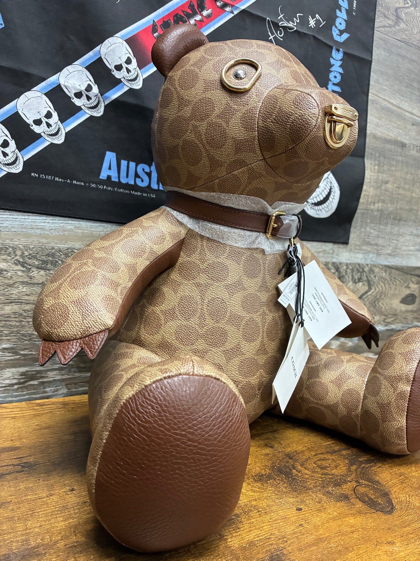 Large Coach Signature Canvas Brown Collectible Bear