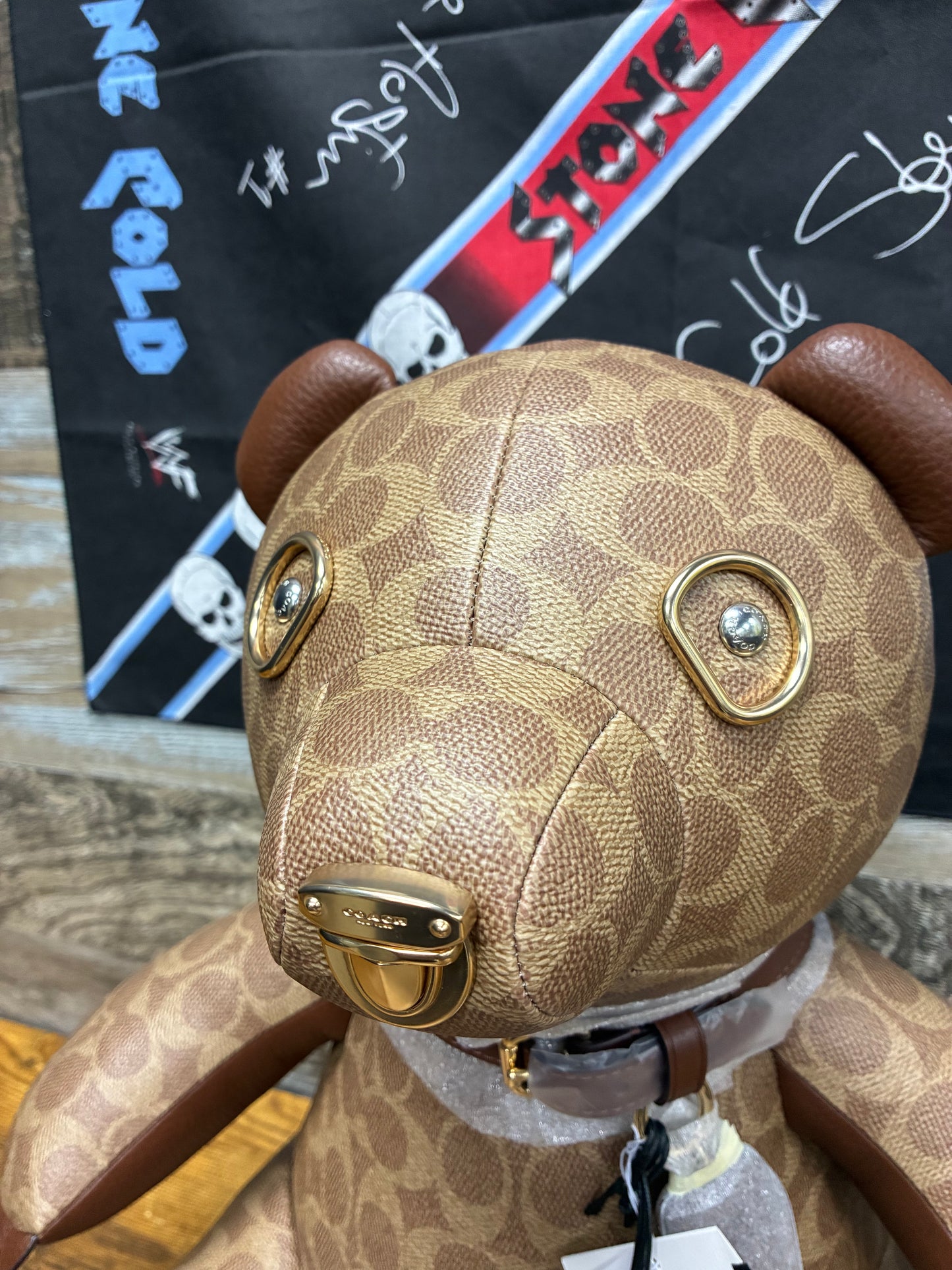 Large Coach Signature Canvas Brown Collectible Bear