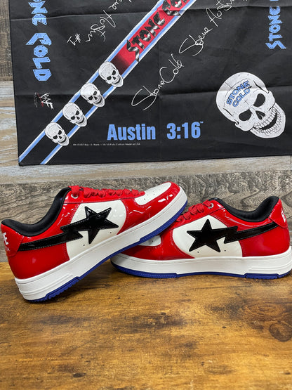 11-a bathing ape bapesta #1 red/white