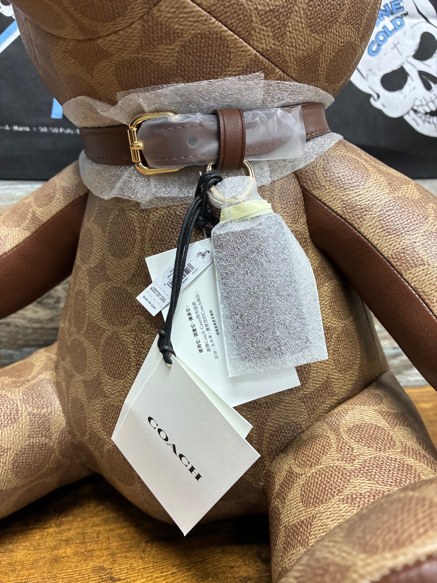 Large Coach Signature Canvas Brown Collectible Bear