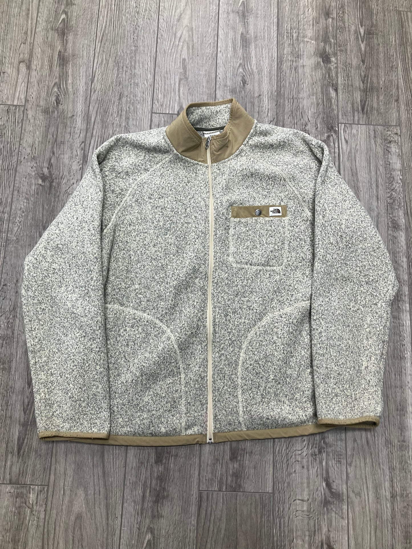 North Face Beige Fleece Jacket Size L