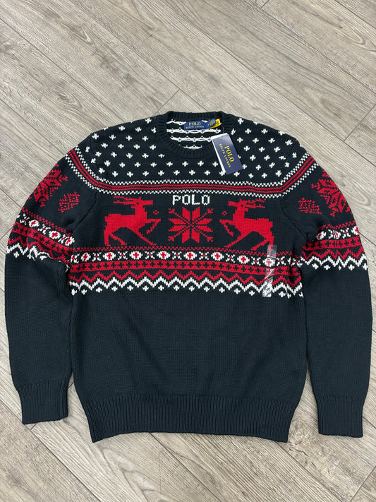 M - Polo Ralph Lauren Reindeer Snowflake Cashmere-Blend Sweater
