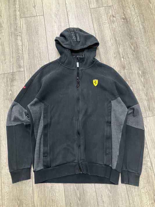 L-Puma Ferrari Black Zip Up Hoodie