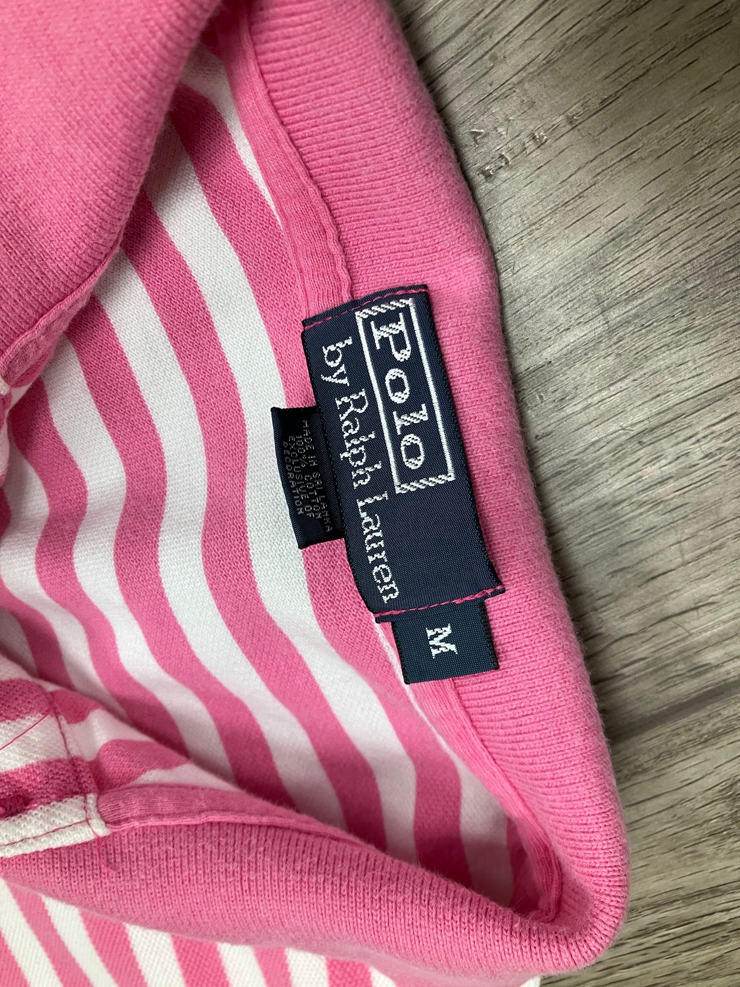 M-Ralph Lauren Pink White Polo