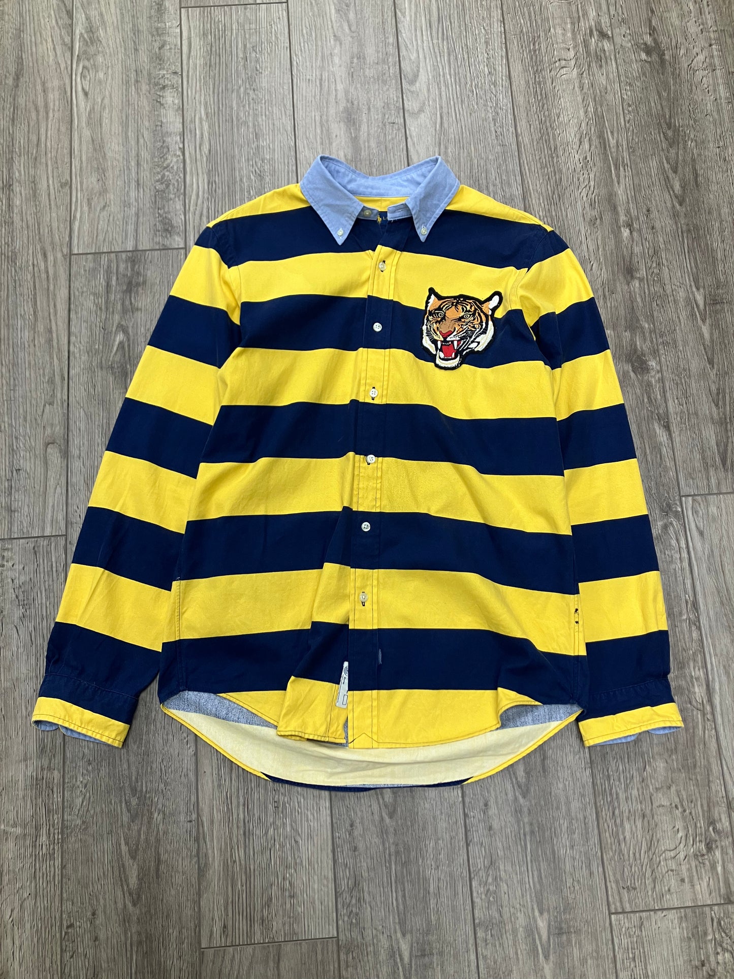 M- Polo Ralph Lauren Yale  Tiger Striped Long Sleeve