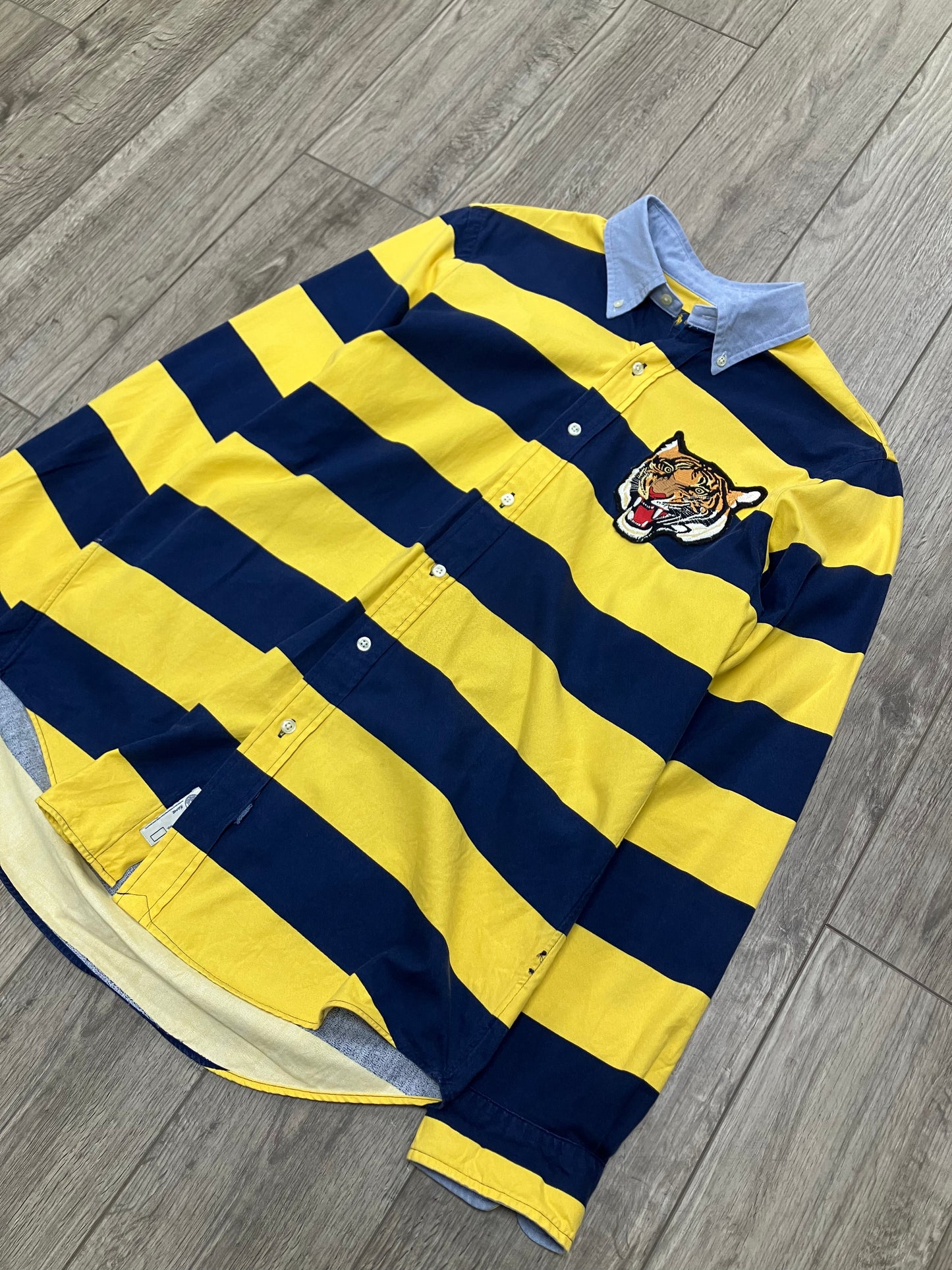 M- Polo Ralph Lauren Yale  Tiger Striped Long Sleeve