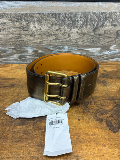 L - Ralph Lauren Metallic Calfskin Double Prong Bronze Belt