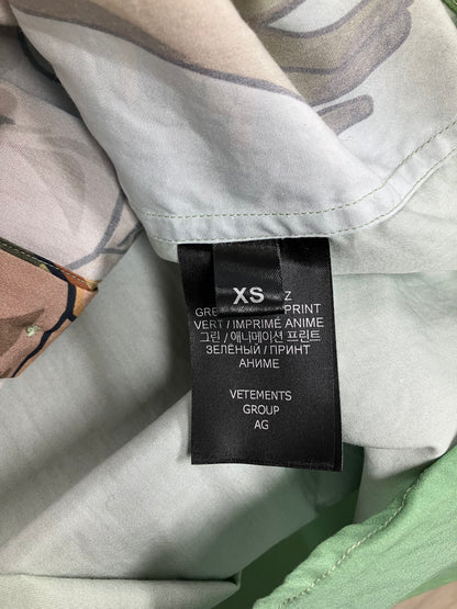 XS-Vetements Green Anime Button Up