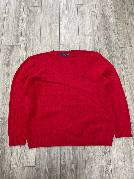 XL-Polo Ralph Lauren Cable-Knit Red Sweater