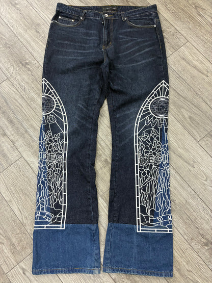 34 - Who Decides War Cowboy Indigo Denim Jeans