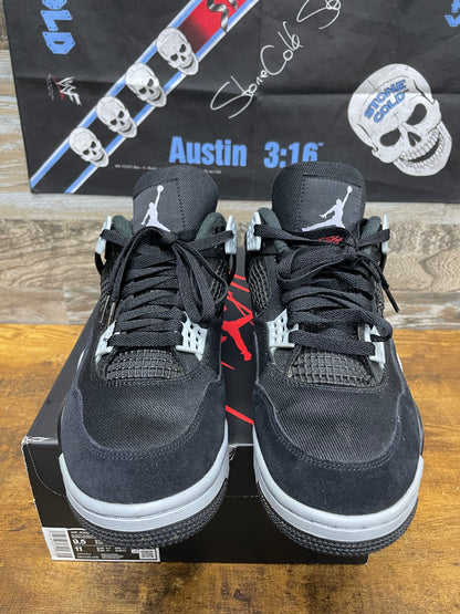 9.5-Air Jordan 4 Black Canvas