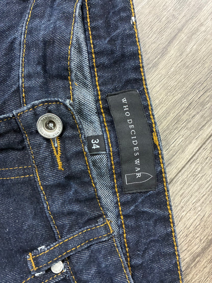34 - Who Decides War Cowboy Indigo Denim Jeans