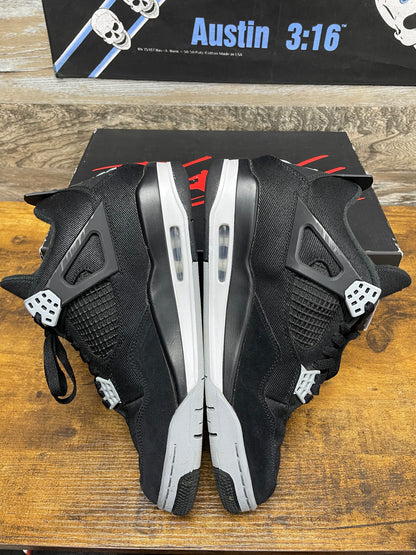 9.5-Air Jordan 4 Black Canvas