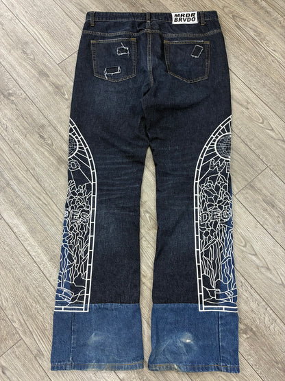 34 - Who Decides War Cowboy Indigo Denim Jeans
