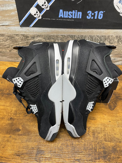 9.5-Air Jordan 4 Black Canvas