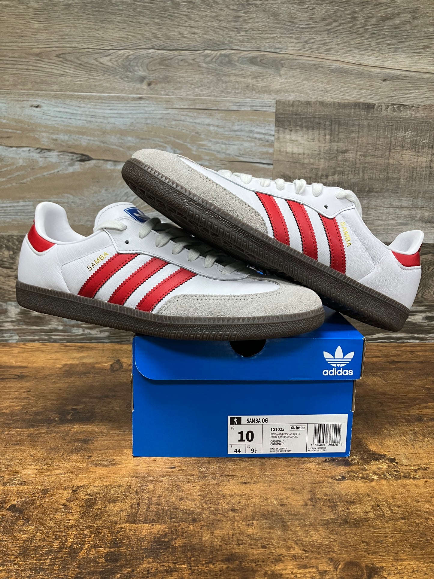 10-Adidas Samba White Scarlet