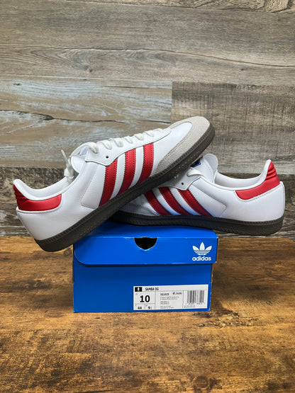 10-Adidas Samba White Scarlet