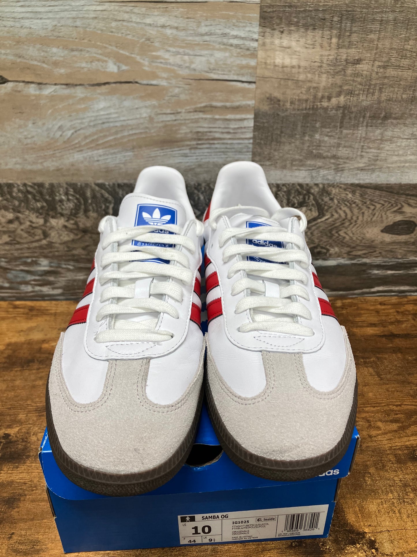 10-Adidas Samba White Scarlet