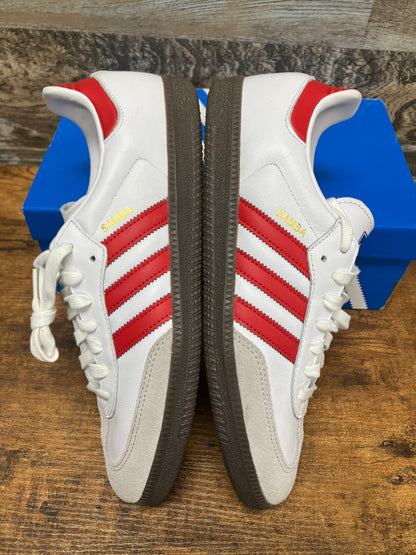 10-Adidas Samba White Scarlet