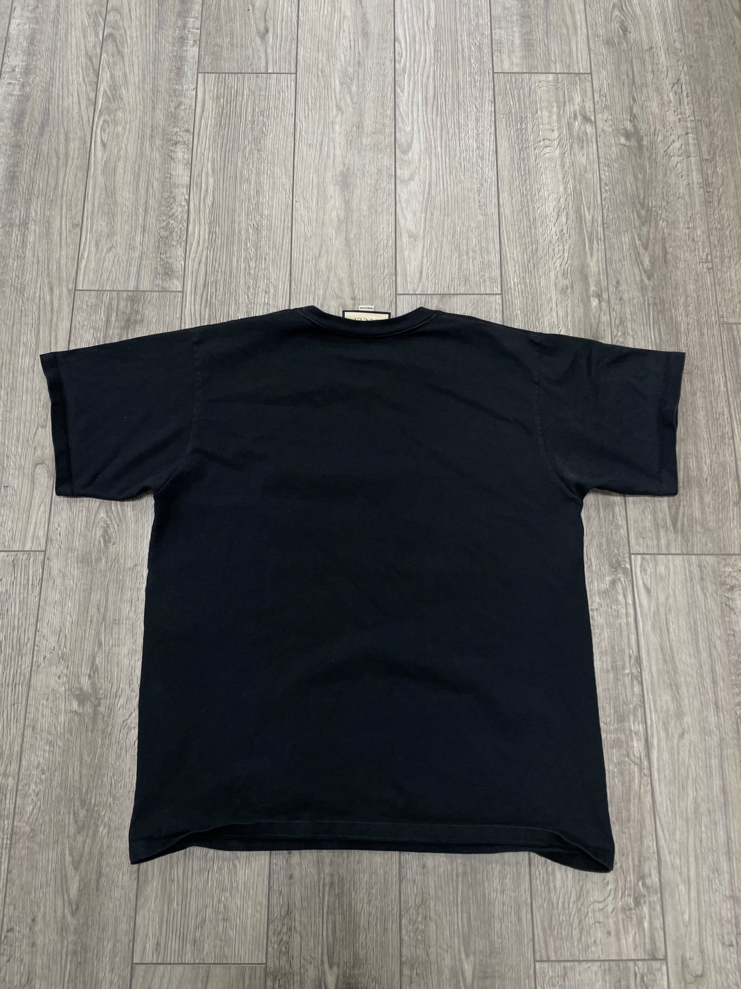 S-Gucci Originals Print Oversized Black Tee