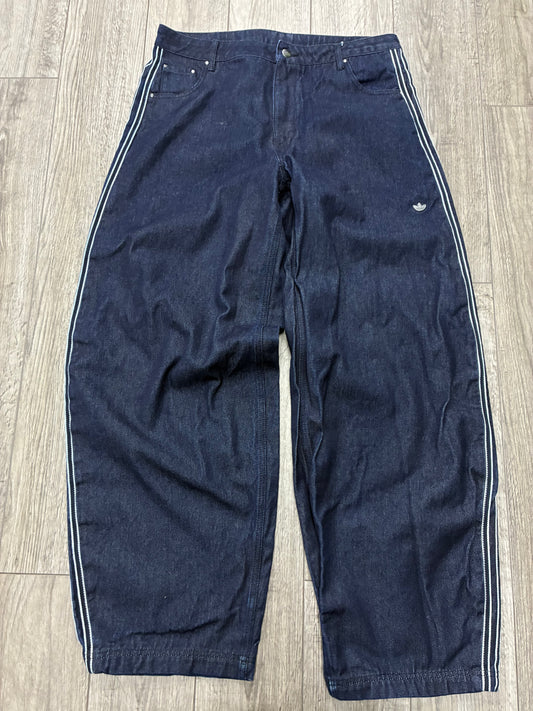34 - Adidas Originals 3-Stripe Wide Leg Denim Jeans