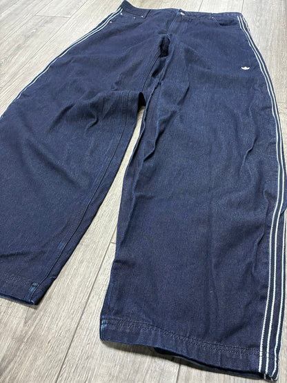 34 - Adidas Originals 3-Stripe Wide Leg Denim Jeans