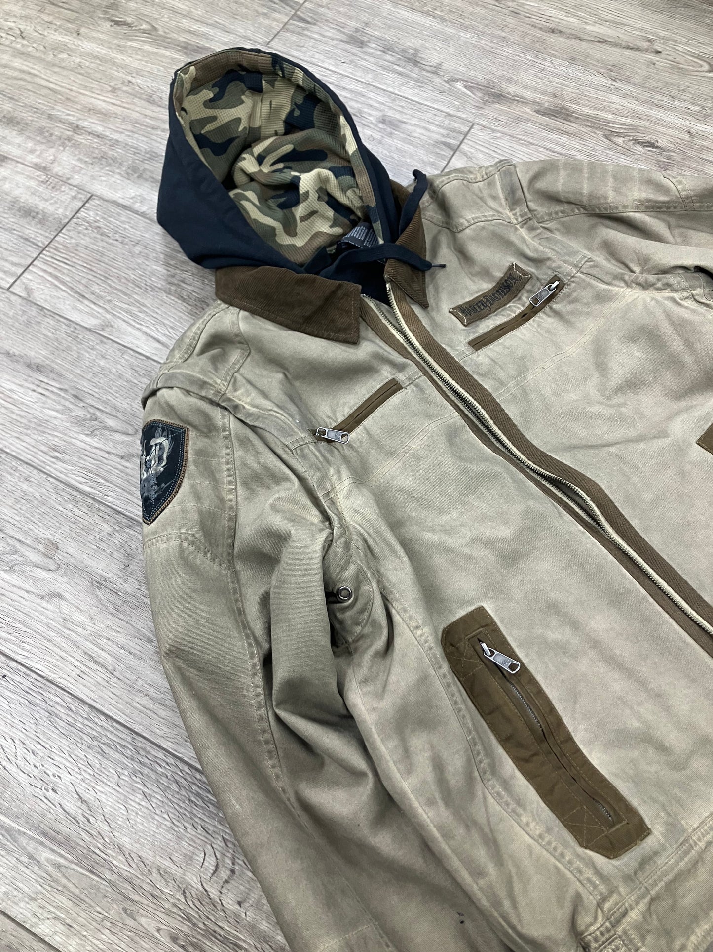 L-Harley Davidson double Layered Convertible Jacket