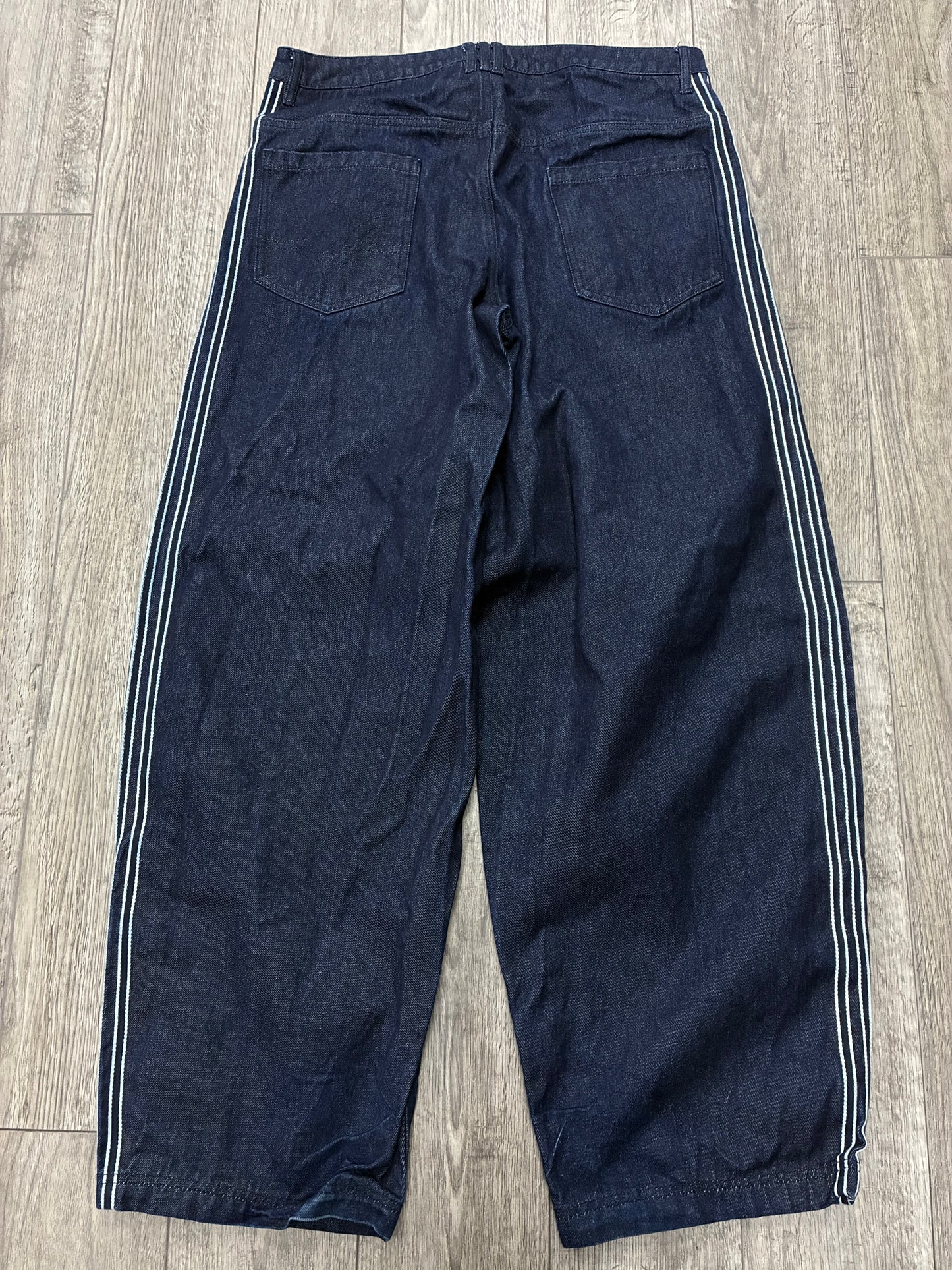 34 - Adidas Originals 3-Stripe Wide Leg Denim Jeans