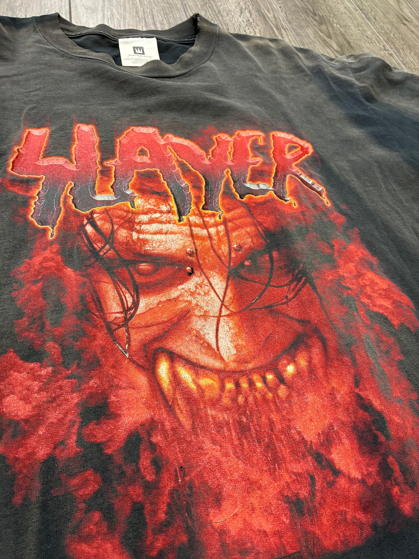 XL - Vintage 2000 Slayer Red Demon Face Faded Black T-Shirt