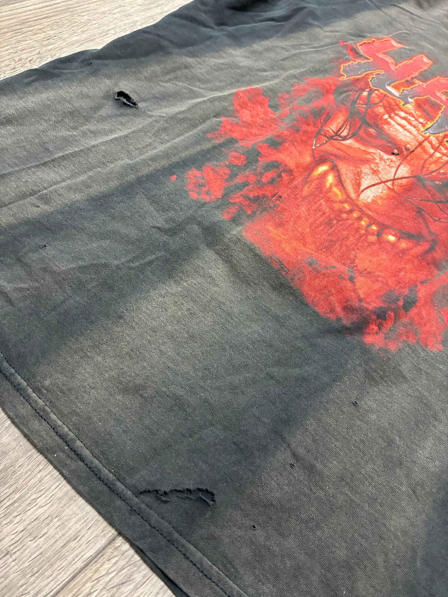 XL - Vintage 2000 Slayer Red Demon Face Faded Black T-Shirt