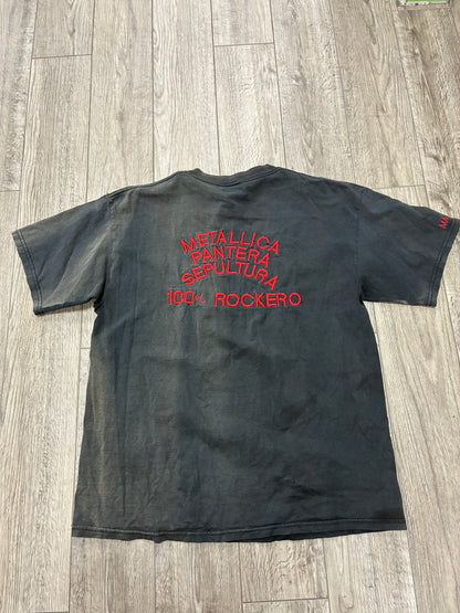 XL - Vintage 2000 Slayer Red Demon Face Faded Black T-Shirt