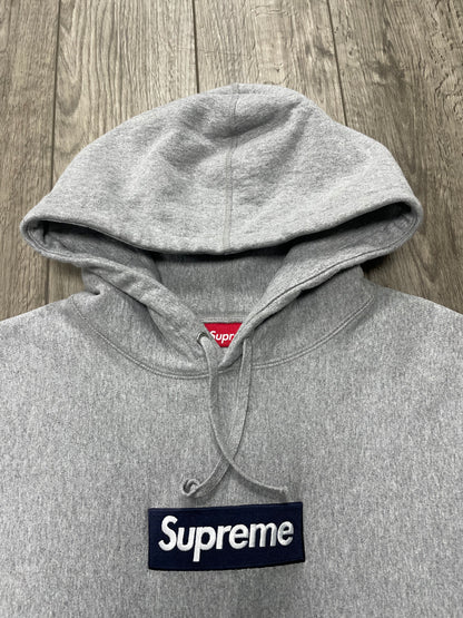 L-Supreme Box Logo Heather Grey Hoodie